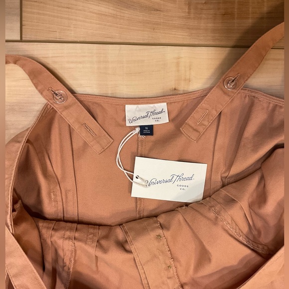 NWT Universal Thread “Iced Tea” Sleeveless Pleated Button Up Jumpsuit Size 16 - Picture 7 of 9